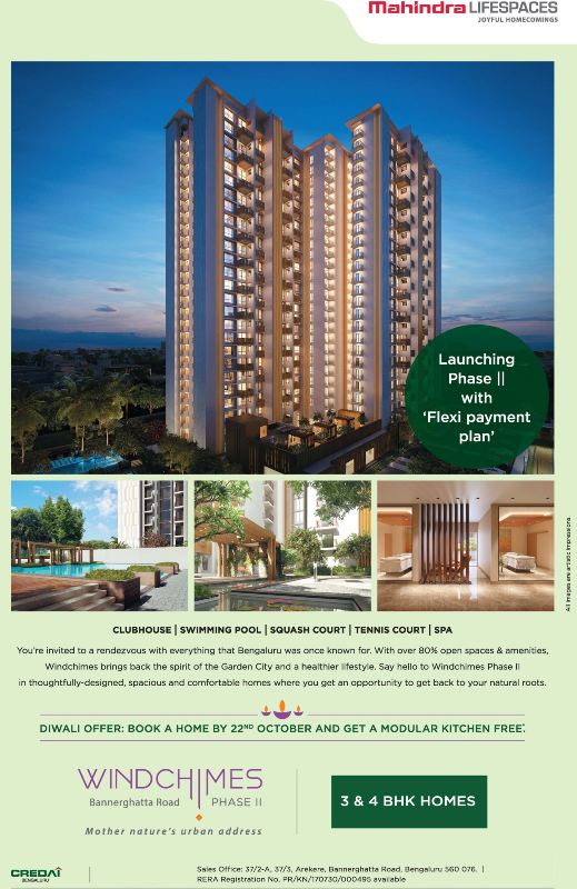Launching Phase II 'Flexi payment plan' at Mahindra Windchimes in Bangalore